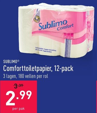 ALDI Sublimo Comforttoiletpapier, 12-pack aanbieding