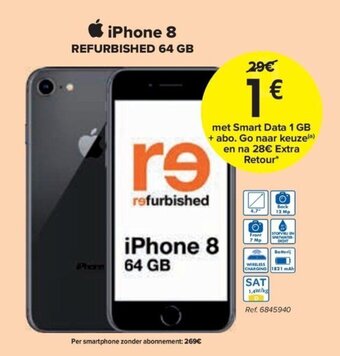 Carrefour Iphone 8 refurbished 64gb aanbieding