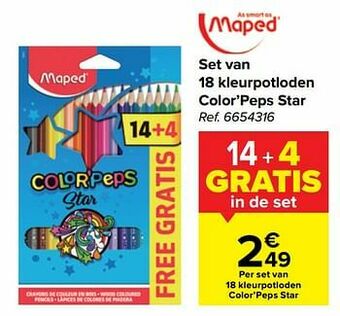 Set van 18 kleurpotloden color`peps star