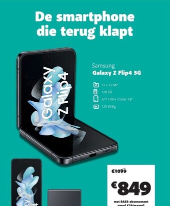 Base Samsung galaxy z flip4 5g aanbieding