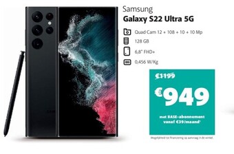 Base Samsung galaxy s22 ultra 5g aanbieding