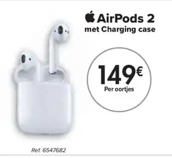 Carrefour AirPods 2 met charging case per oortjes ref. 6547682 aanbieding