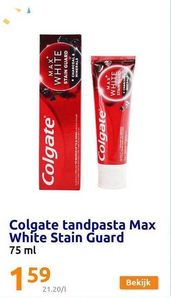 Action Colgate tandpasta max white stain guard aanbieding