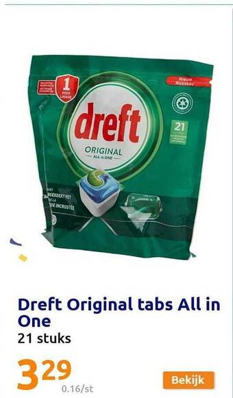 Action Dreft original tabs all in one aanbieding