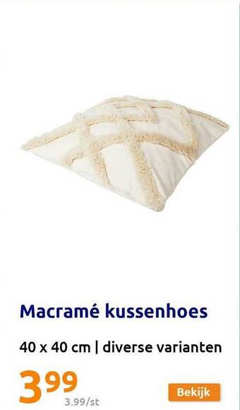 Action Macramé kussenhoes aanbieding