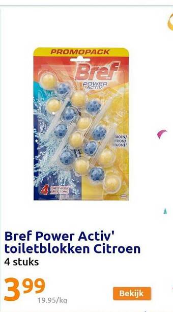 Action Bref power activ' toiletblokken citroen aanbieding