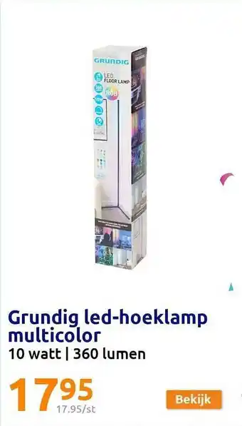 Action Grundig ledhoeklamp multicolor aanbieding