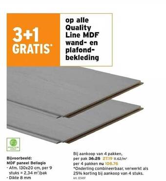 GAMMA Quality line mdf wand en plafondbekleding aanbieding