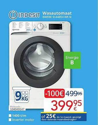 Eldi Indesit wasautomaat aanbieding