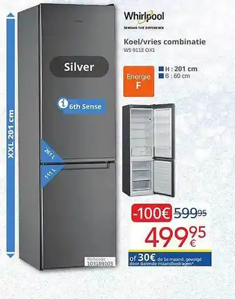 Eldi Whirlpool koel-vries combinatie aanbieding