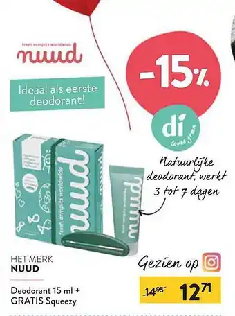 Di Nuud deodorant aanbieding