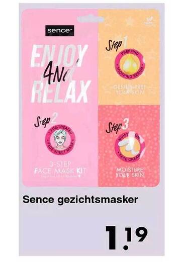 Wibra Sence gezichtsmasker aanbieding