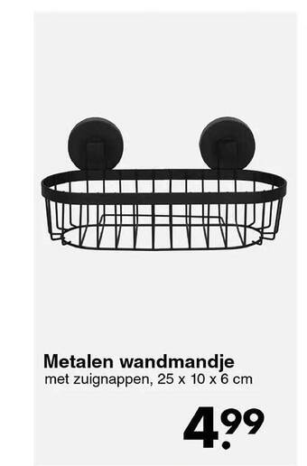 Wibra Metalen wandmandje aanbieding