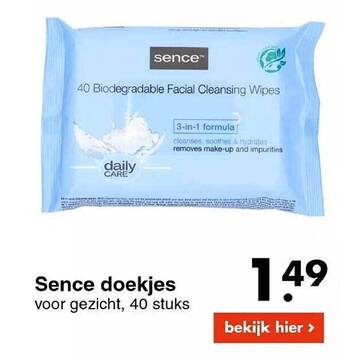 Wibra Sence doekjes aanbieding