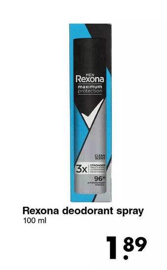 Wibra Rexona deodorant spray aanbieding