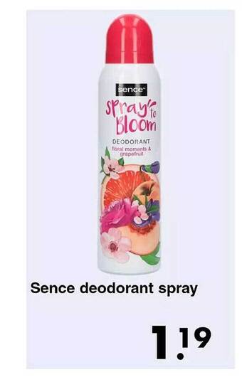 Wibra Sence deodorant spray aanbieding