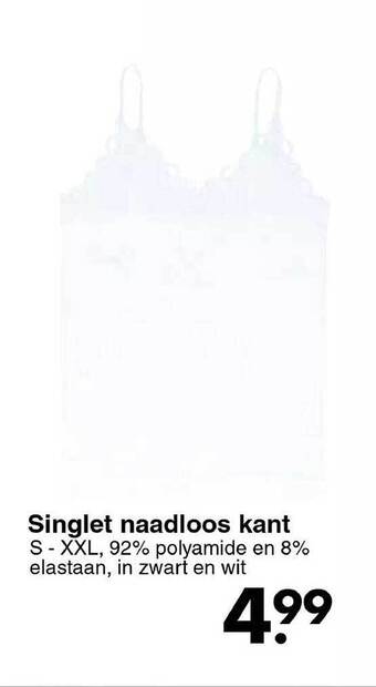 Wibra Singlet naadloos kant aanbieding