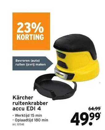GAMMA Kärcher ruitenkrabber accu edi 4 aanbieding