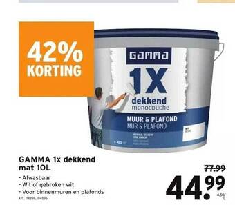 GAMMA Gamma 1x dekkend mat 10l aanbieding