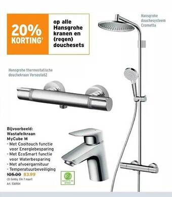 GAMMA Hansgrohe kranen en douchesets aanbieding