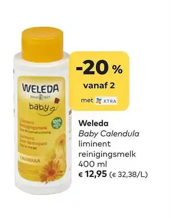 Bio Planet Weleda baby calendula liminent reinigingsmelk aanbieding