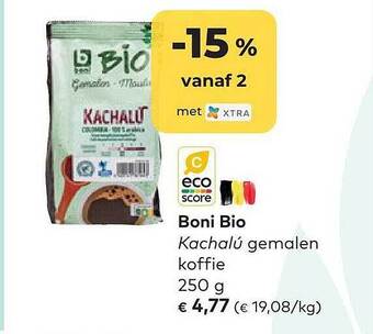 Bio Planet Boni bio kachalú gemalen koffie aanbieding