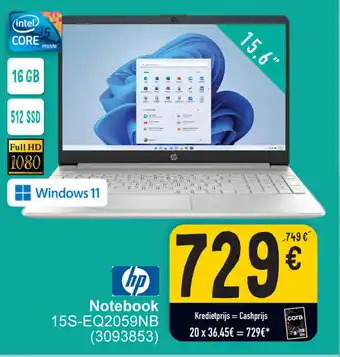 Cora Hp notebook 15S-EQ2059NB aanbieding