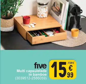 Cora Five multi capsulelade in bamboe aanbieding