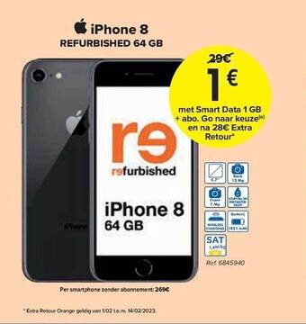 Carrefour Iphone 8 refurbished 64gb aanbieding