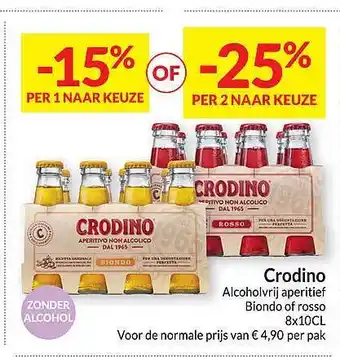 Crodino alcoholvrij aperitief biondo of rosso