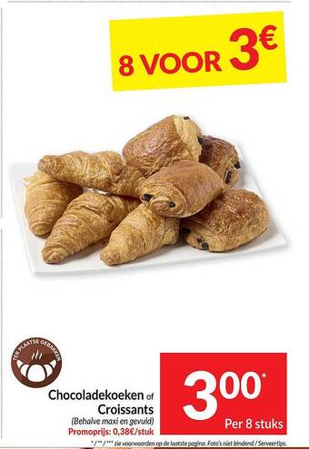 Intermarché Chocoladekoeken of croissants aanbieding