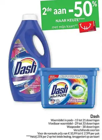 Intermarché Dash wasmiddel in pods, vloeibaar wasmiddel, waspoeder aanbieding