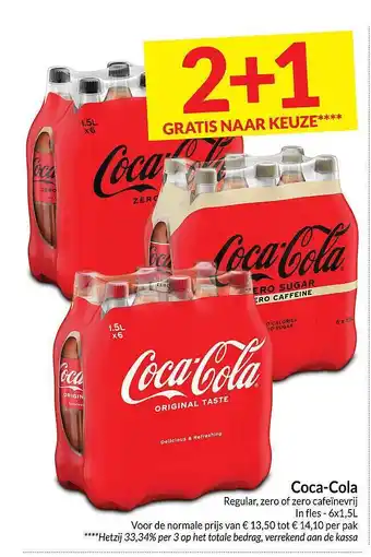 Intermarché Cocacola regular, zero of zero cafeïnevrij aanbieding
