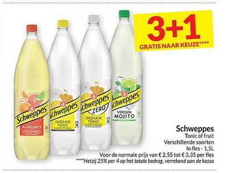 Intermarché Schweppes tonic of fruit aanbieding