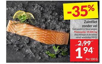 Zalmfilet zonder vel