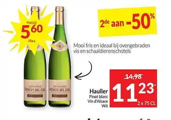 Hauller pinot blanc vin d'alsace