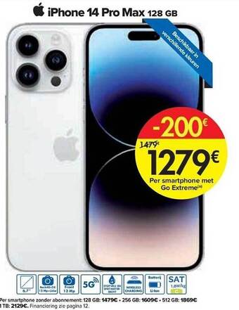 Carrefour Iphone 14 pro max 128 gb aanbieding