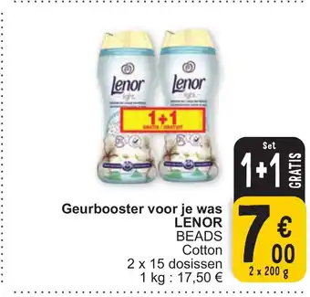 Cora Lenor geurbooster voor je was beads cotton 2 x 200 g aanbieding
