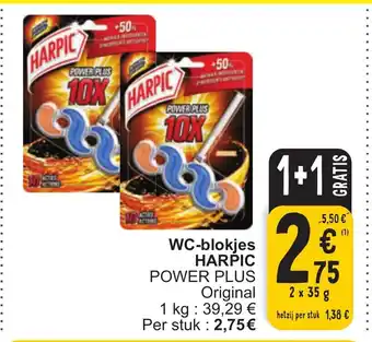 Cora Harpic wc-blokjes power plus original 2 x 35 g aanbieding