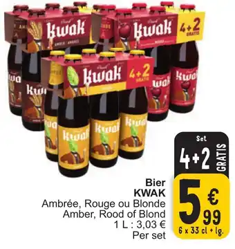 Cora Kwak bier ambree, rouge ou blonde amber, rood of blond 6 x 33 cl + lg aanbieding