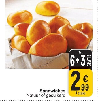 Cora Sandwiches natuur of gesuikerd 9 stuks aanbieding