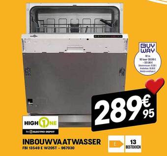 Electro Depot High one inbouwvaatwasser aanbieding