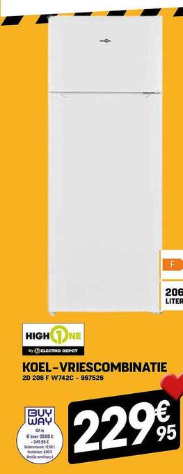 Electro Depot High one koel-vriescombinatie aanbieding