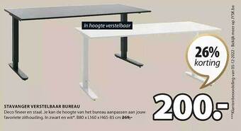 Jysk Stavanger verstelbaar bureau aanbieding