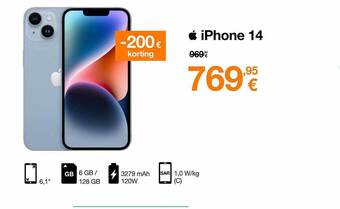 Orange Iphone 14 aanbieding