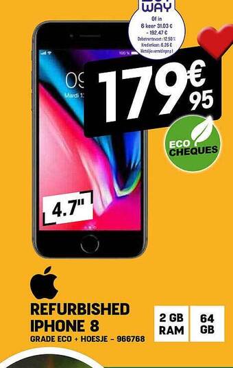 Electro Depot Refurbished iphone 8 aanbieding