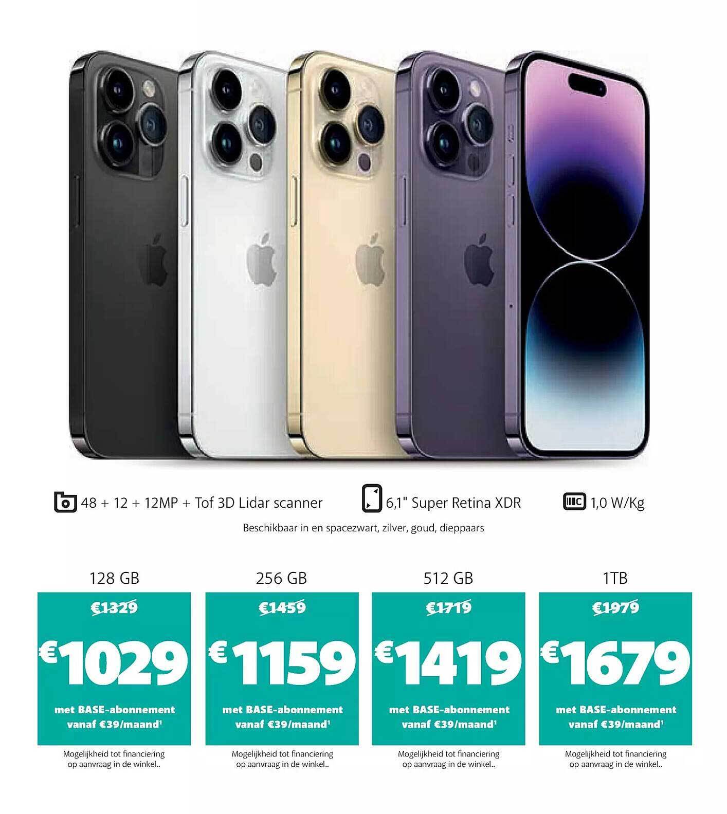 48 + 12 + 12mp + tof 3d lidar scanner, 61 promotie bij Base