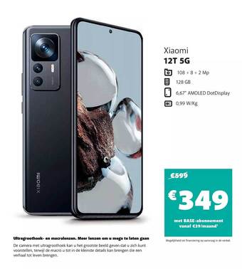 Base Xiaomi 12t 5g aanbieding