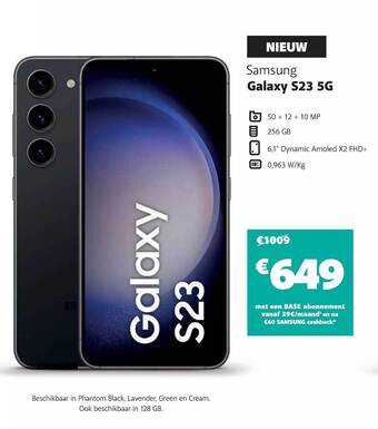 Base Samsung galaxy s23 5g aanbieding