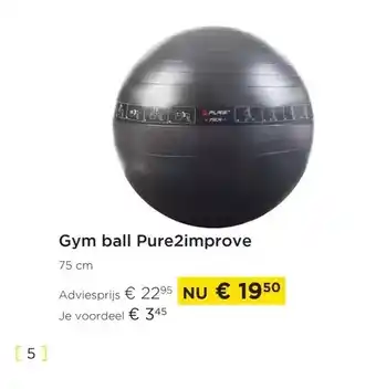 Gym bal pure2improve 75 cm